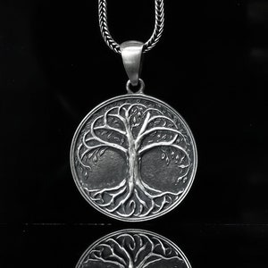 Tree Of Life Silver Handmade Pendant, Yggdrasil Necklace, Viking Tree Necklace Mythology, Lifecycle Of The Nature, Necklace for Unisex