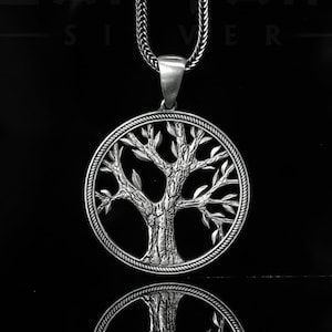 Tree Of Life Silver Handmade Pendant, Yggdrasil Necklace, Viking Tree Necklace Mythology, Lifecycle Of The Nature, Charm Necklace
