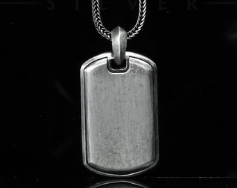 Silber Dog Tag Halskette, individuell und personalisiert nur für Sie, Platten Anhänger, Charme Halskette, Freund Halskette, Unisex Halskette