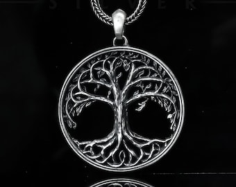 Tree Of Life Silver Handmade Pendant, Yggdrasil Necklace, Viking Tree Necklace Mythology, Lifecycle Of The Nature, Scandinavian Jewelry