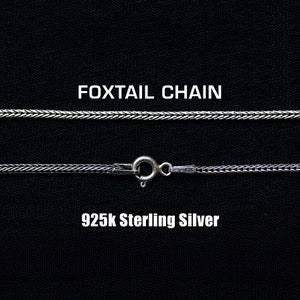 Cadena de cola de zorra de plata de ley 925, collar de cola de zorra delgada, collar oxidado, cadena para colgante, cadena antigua, cadena de plata única