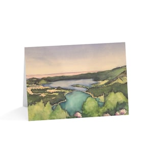 Cartes de vœux du lac paysage pour les amis, la famille et les proches (10, 30 et 50 pièces)