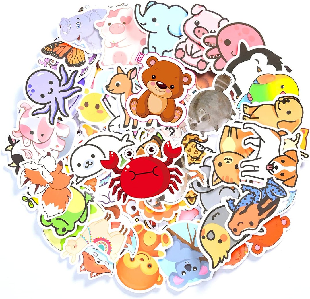 Animal Stickers Cartoon Stickers Zoo Stickers Cute Etsy