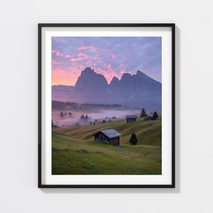 Dolomites Print | Wall Art | Landscape Photography | Italy | Alpe di Siusi | Fine Art Print | Sunrise