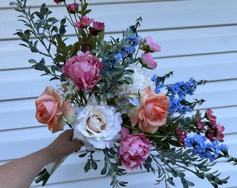 Wedding Bouquet, Colorful Spring Flowers, Floral, Bridal Bouqet, Boho Flowers, Garden Bouquet
