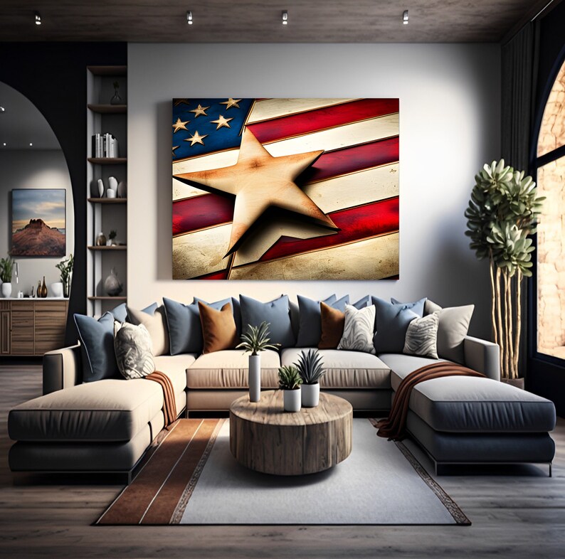 CUSTOM Star ART, Americana Wall Art, FLAG, Trending Home Décor