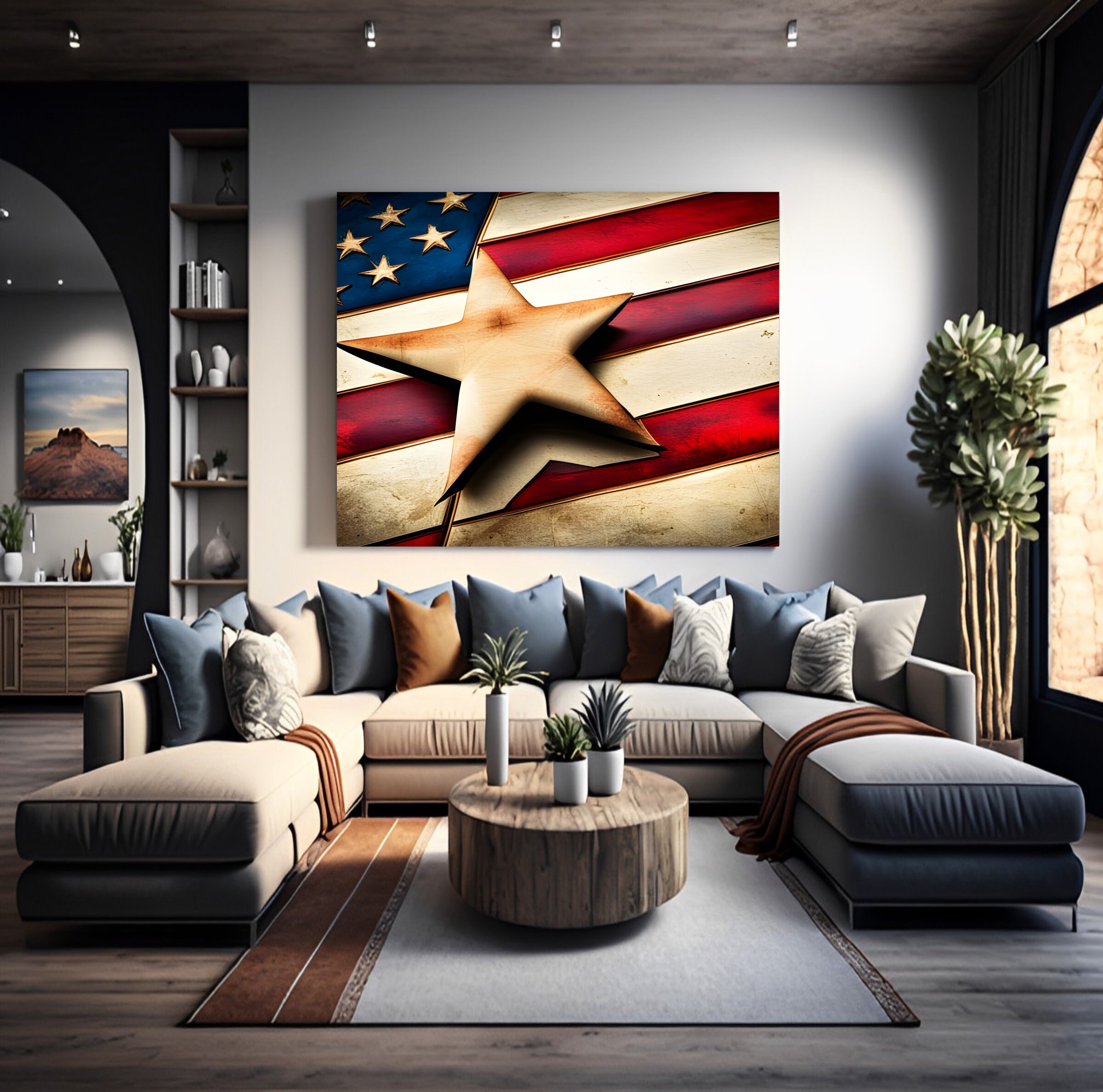 CUSTOM Star ART, Americana Wall Art, FLAG, Trending Home Décor