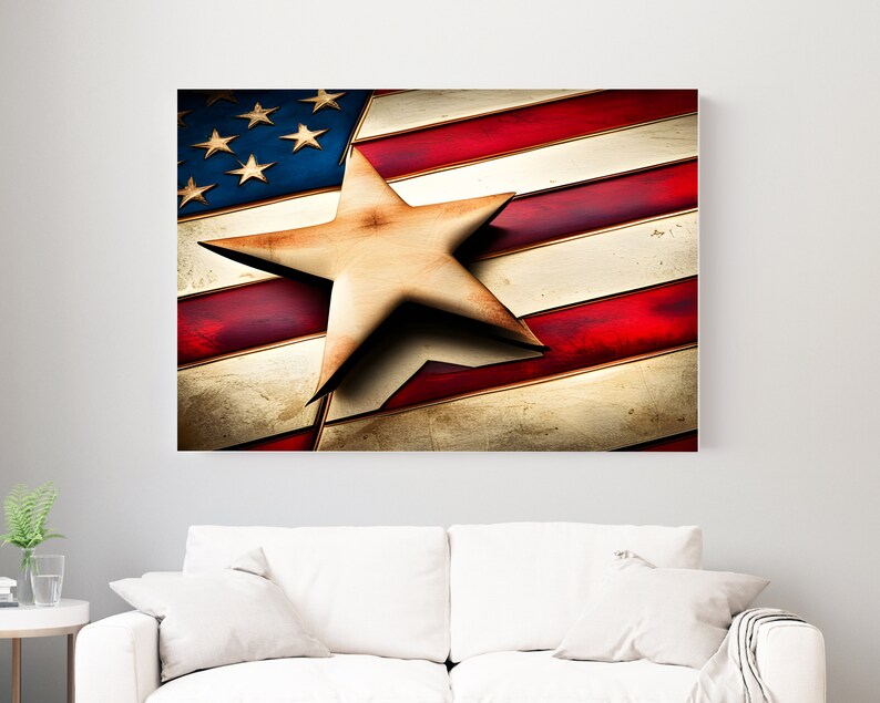 CUSTOM Star ART, Americana Wall Art, FLAG, Trending Home Décor