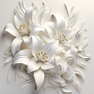 HANDPRINT ART, Calming Wall Art, Livingroom Wall Art FLOWERS, Luxury Canvas above Bed Art for Wall Decorations image 1