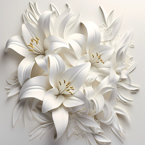 HANDPRINT ART, Calming Wall Art, Livingroom Wall Art FLOWERS, Luxury Canvas above Bed Art for Wall Decorations
