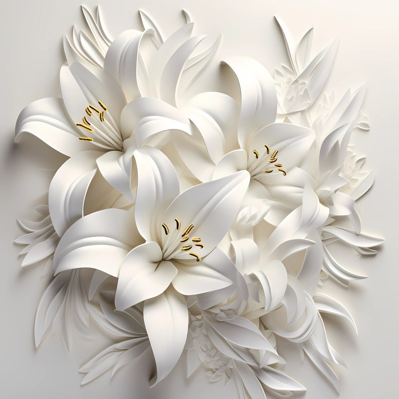 HANDPRINT ART, Calming Wall Art, Livingroom Wall Art FLOWERS, Luxury Canvas above Bed Art for Wall Decorations image 1