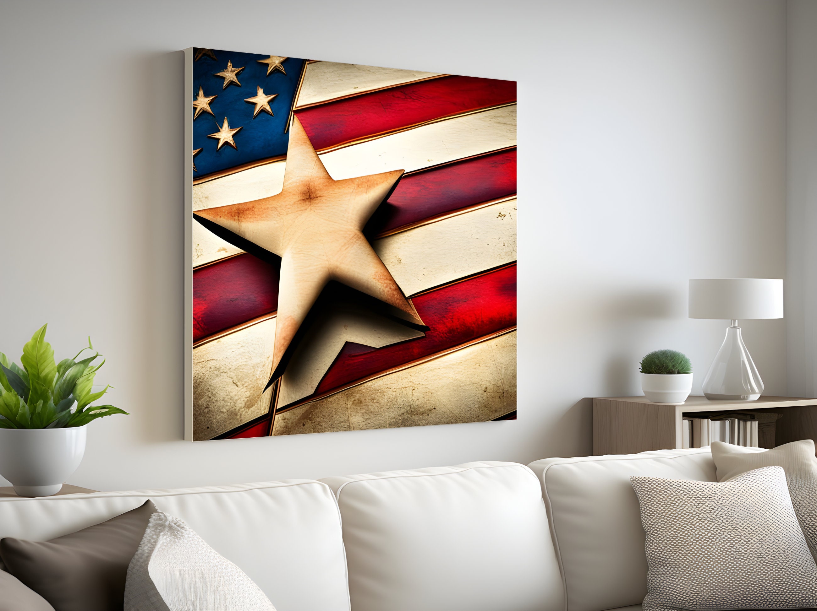 CUSTOM Star ART, Americana Wall Art, FLAG, Trending Home Décor ...
