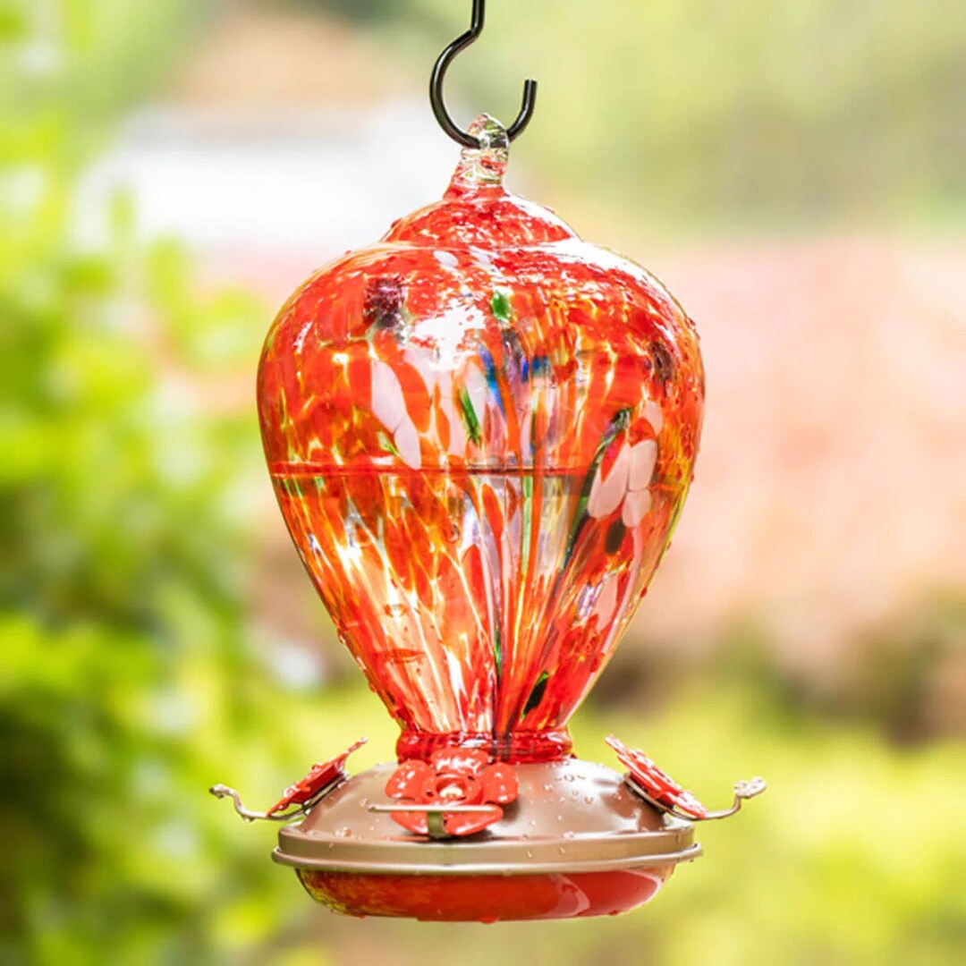 Glass Hummingbird Feeder With Ant Moat and Bee Baffles Home Etsy