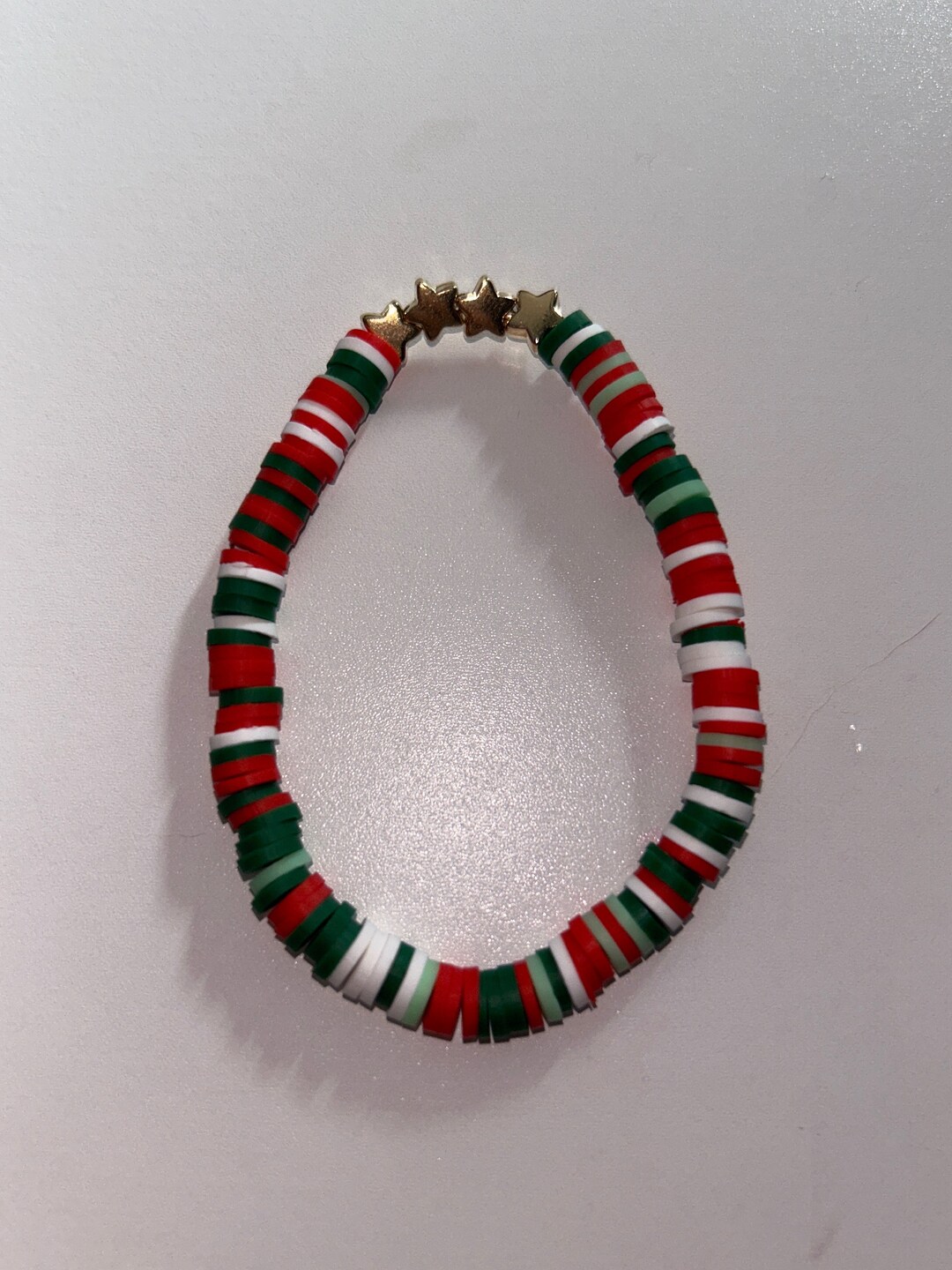 Christmas Clay Bead Bracelet Etsy