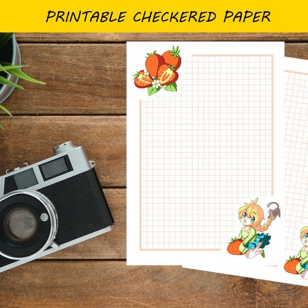 Printable Checkered Paper, Digital Download