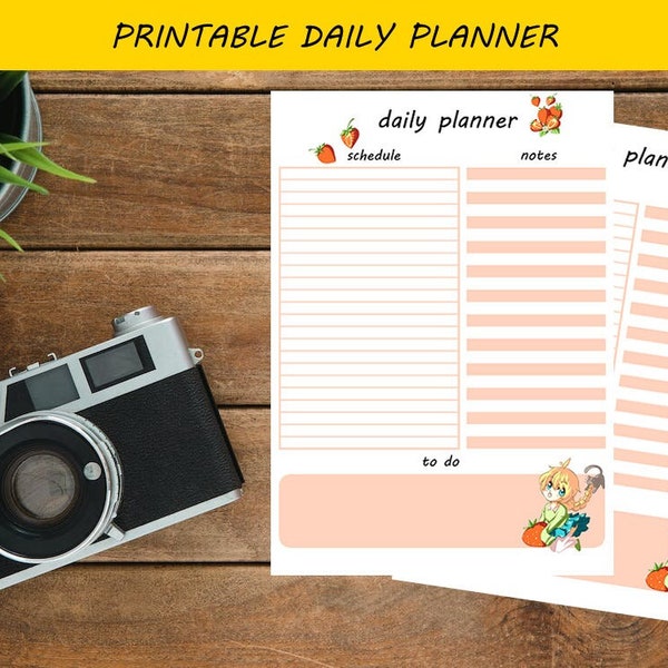 Printable daily planner, Digital Download