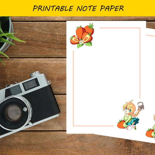 Printable Note Paper, Digital Download