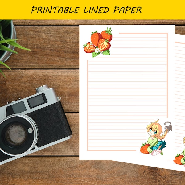 Printable Lined Paper, Digital Download