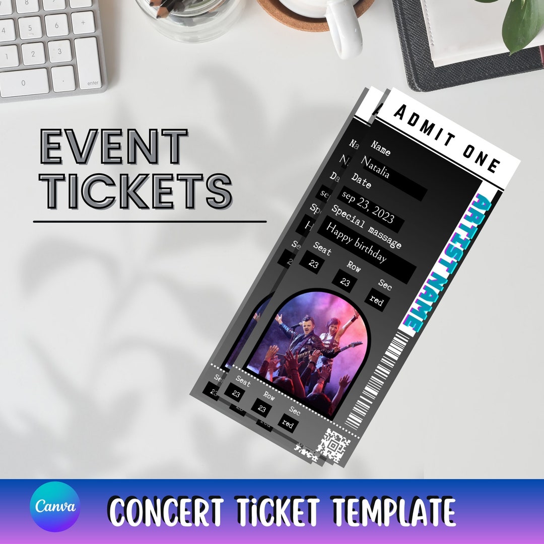 Concert Ticket Gift Musical Template Custom Ticket Event Canva