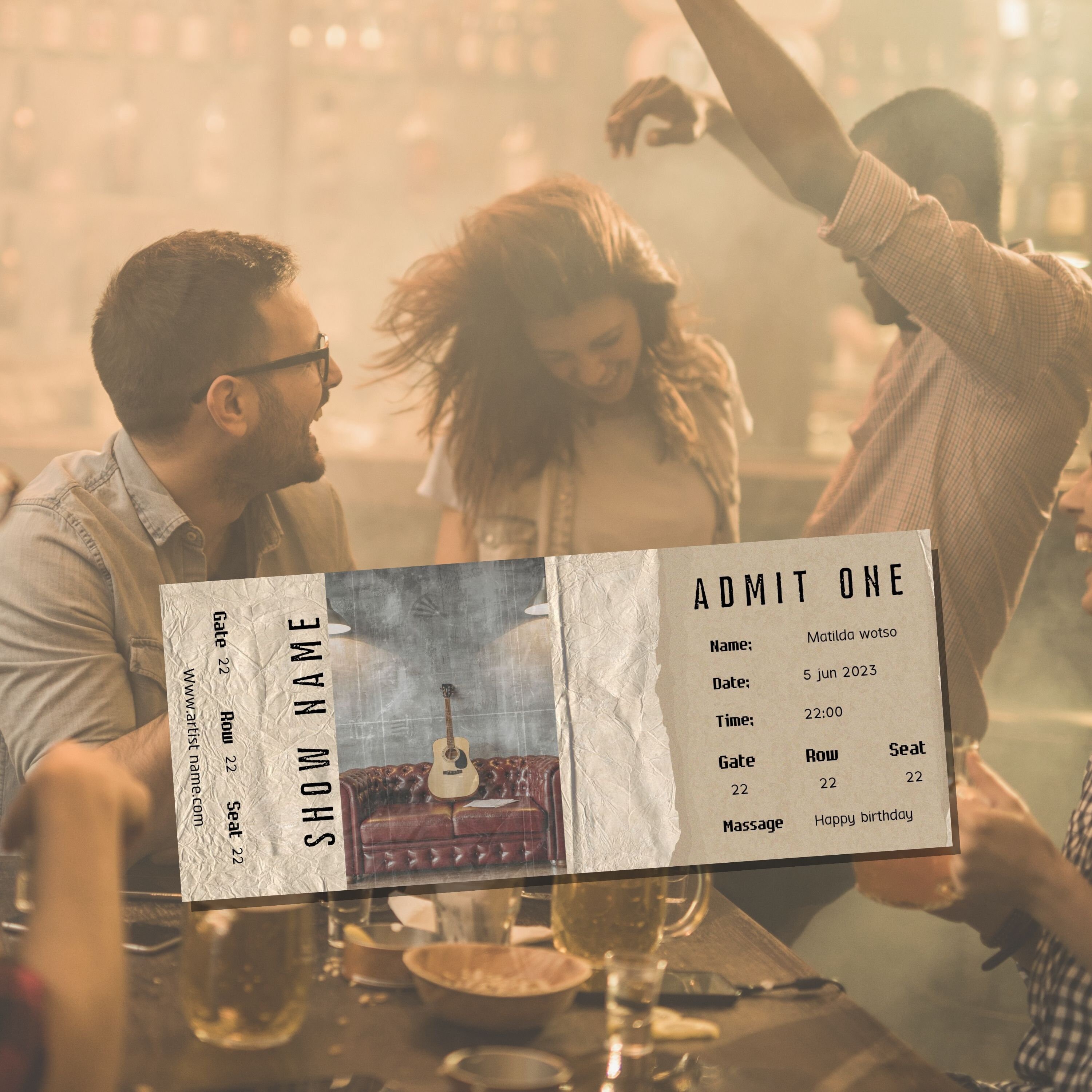 Editable Ticket Even, Custom Ticket, Canva Editable Template, Printable ...