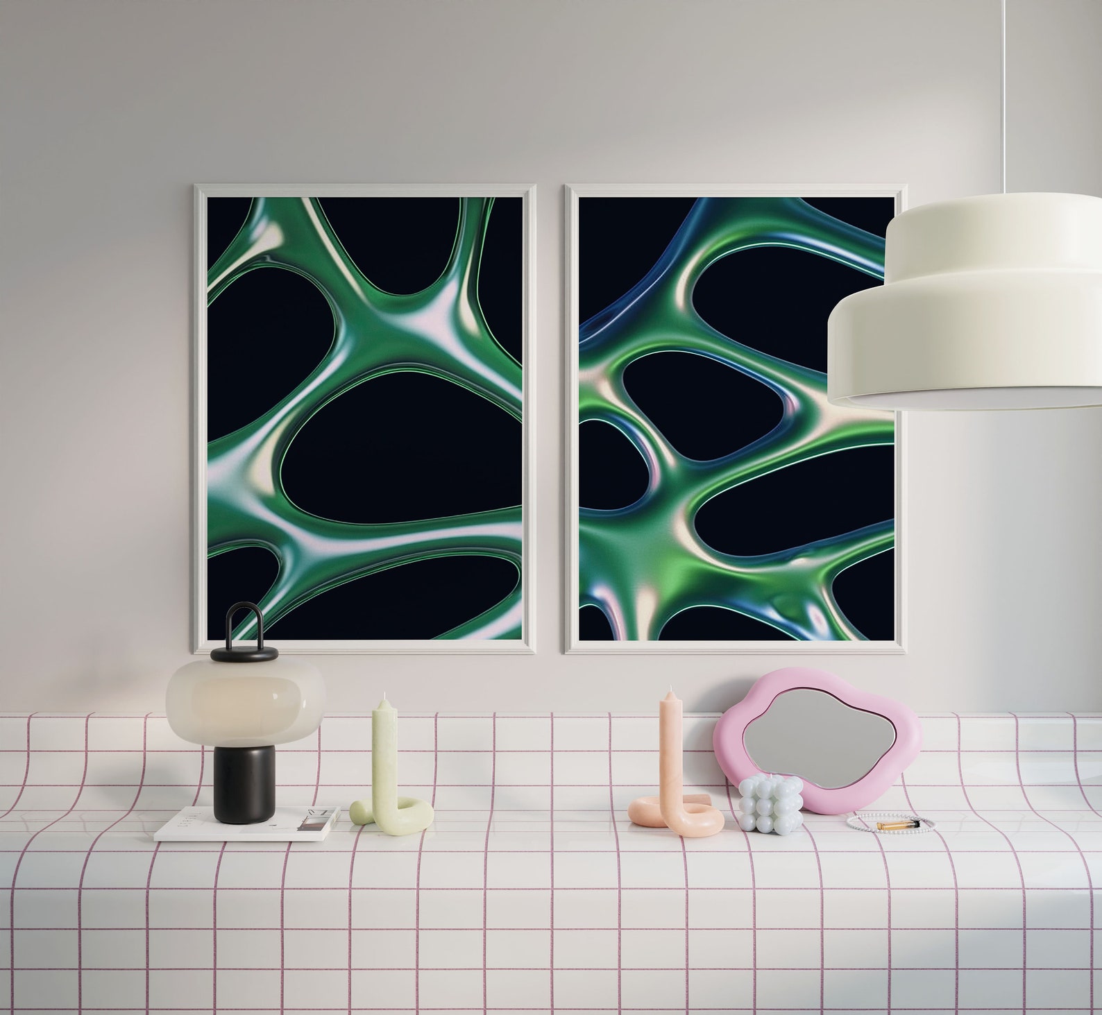 Retro Wall Art Set of 2 | Y2K Aesthetic | Trendy Poster | 2000s Home ...