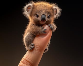 Kunstdruck mit kleinem Koala-Jungtier, Wandbild fürs Kinderzimmer (Digitaler Download)