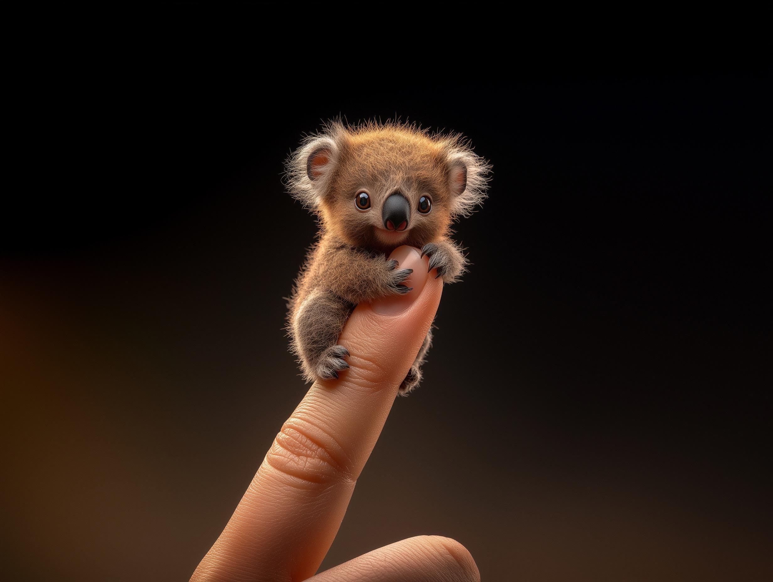 小さな赤ちゃんコアラのデジタルプリント、かわいいコアラの赤ちゃんの