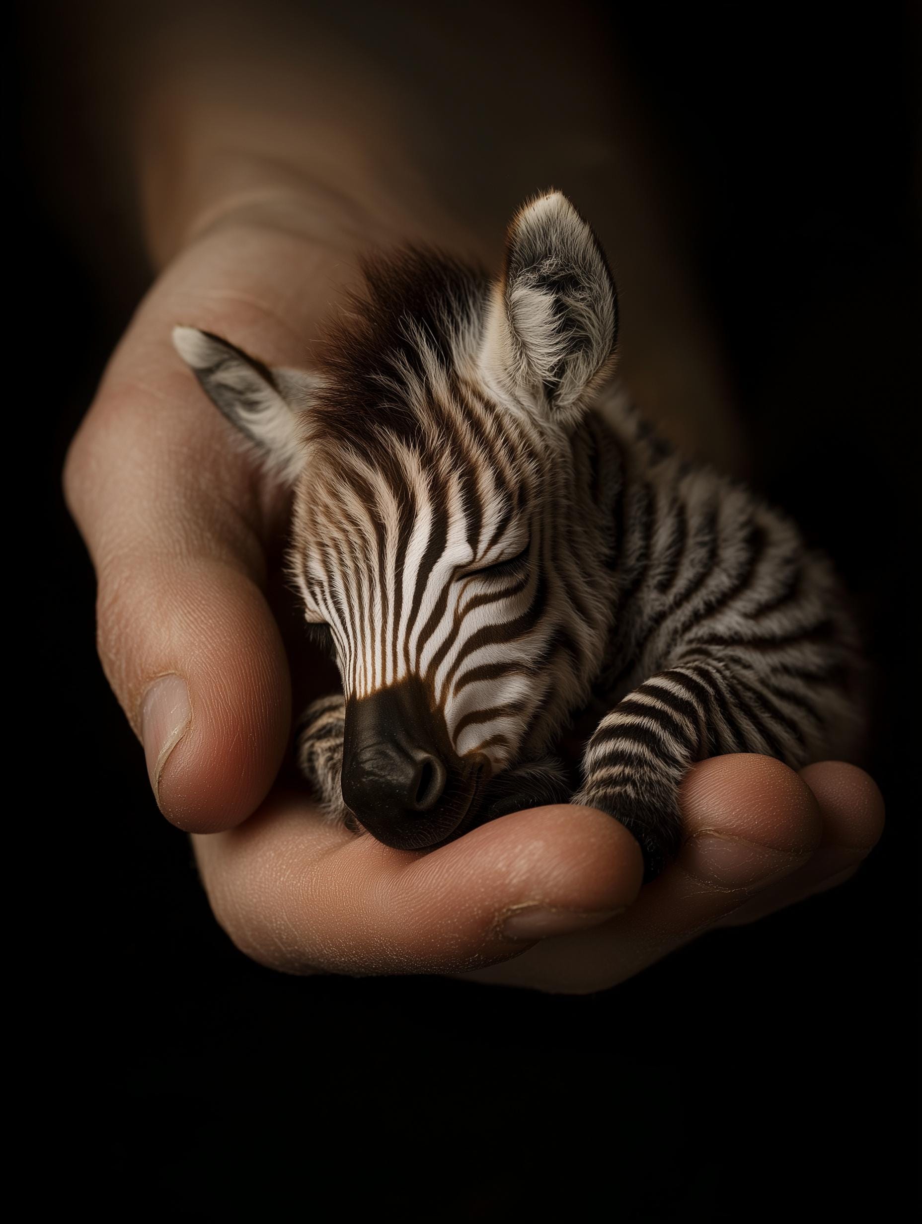 Baby Zebra Sleeping in Hand Print, Nursery Wall Art (digital Download ...