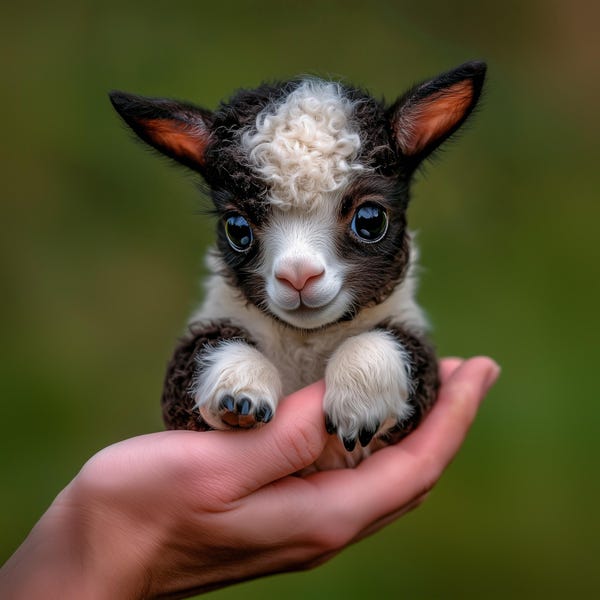 Sweetest Baby alpaca in hand (Digital Print)