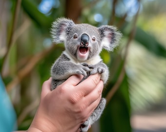 Baby-Koala-Bär-Druck, Wandbild fürs Kinderzimmer, Waldtier (Digitaler Download)