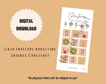 Christmas Savings Challenge | Printable A6 Savings Challenge | Digital Savings Challenge | Cash Stuffing Savings Challenge