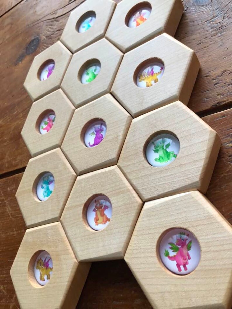 Hexagon Memory Dragon Set / Colour Match / Memory Match / Building ...