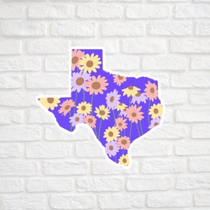 Adesivo texas girassol-para laptop scrapbook macbook capa de telefone decalque de lembrança, presentes para amigos, adesivo de viagem, decalque de bagagem