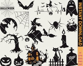 Halloween SVG Bundle, Fall Svg, Autumn Svg, Ghost Svg, Witch svg, Pumpkin Svg, Quotes, Cut File Cricut, Silhouette