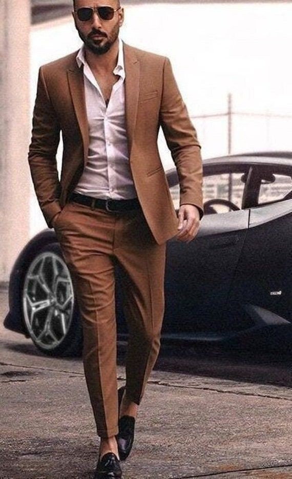 Shirt Shoes To Wear With Brown Suit Mens Suit Brown Coat Pant