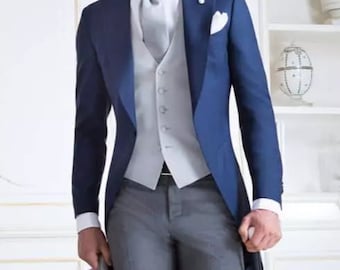 Men 3 pieces morning wedding suit