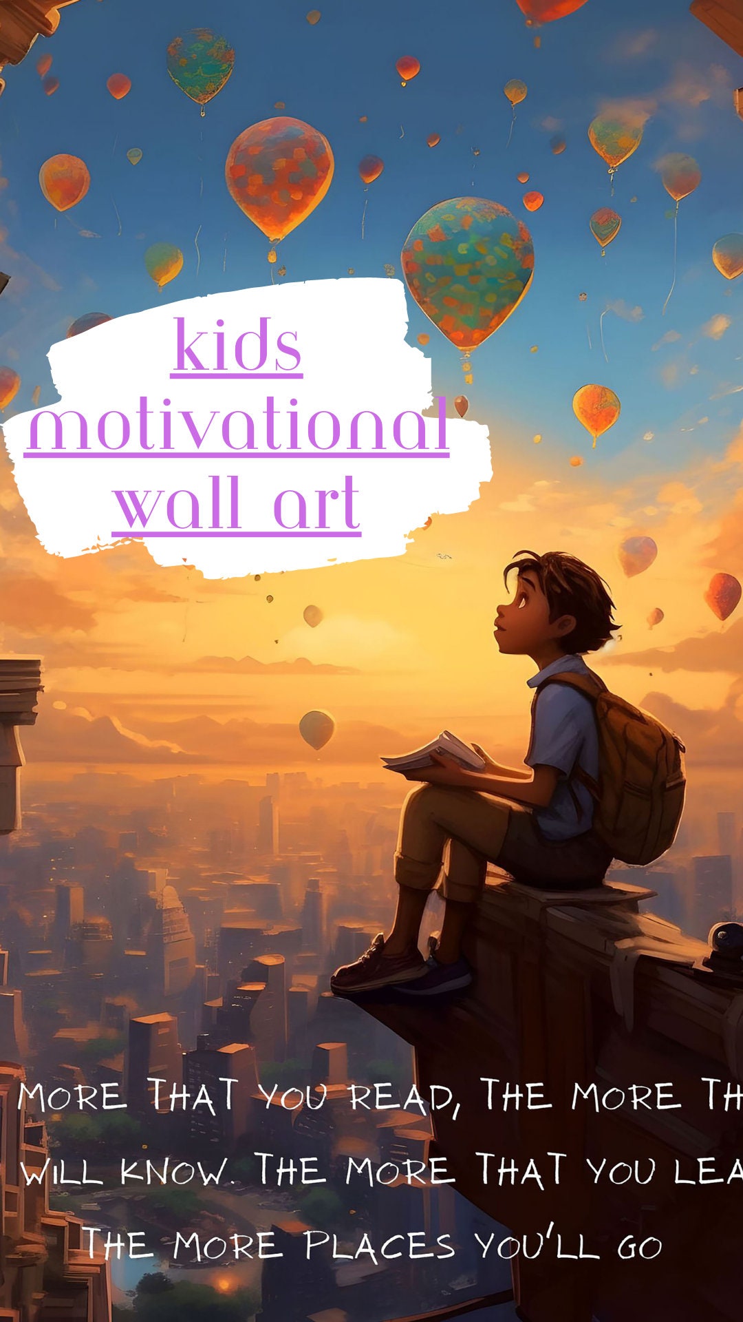 Kids Motivational Wall Art Digital Motivational Quote Etsy