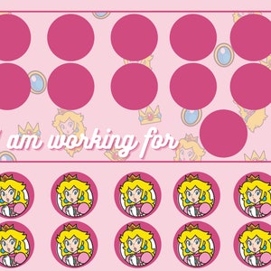 Digital Download Printable Princess Peach Mario Bros Token Economy System Board