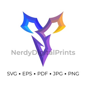 Final Fantasy X Zanarkand Abes Symbol in FFX Logo Colors - Vector/Clipart Instant Download