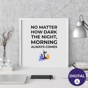 Final Fantasy X &quot;No Matter How Dark the Night, Morning Always Comes&quot; Lulu Quote Digital Art Print
