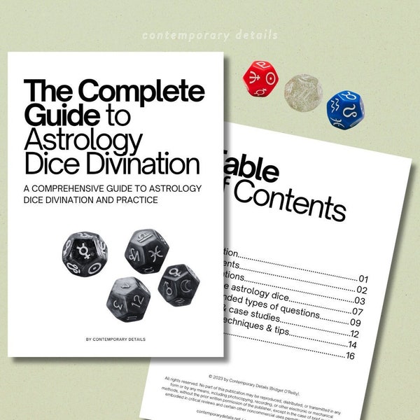 The Complete Guide to Astrology Dice Divination • How To Use Astrology Dice • Printable Digital Download