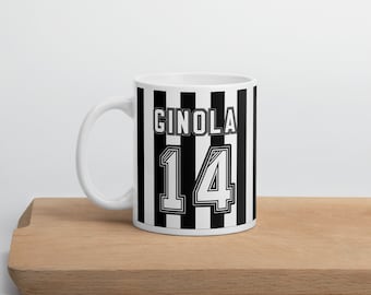 David Ginola Newcastle United Tasse, Retro premier League Schriftart