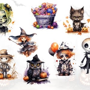 Watercolor Halloween Scarecrow Clipart, Halloween PNG, Cute Halloween ...