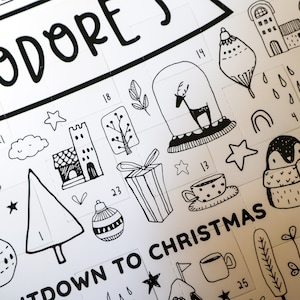 Calendario de Adviento de actividades infantiles personalizado / Cuenta atrás para Navidad / Carta de Papá Noel / Calendario de Adviento a medida