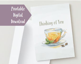 Handmade Watercolor Flower Thinking of You Greeting Card - Etsy