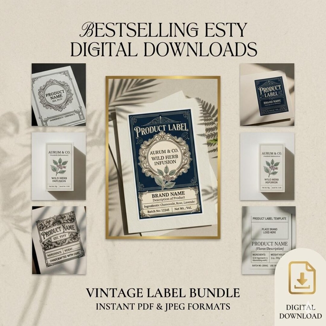 Label Jpeg Vintage Apothecary Labels Printable Bundle (PDF, JPEG) – Retro Jar ...
