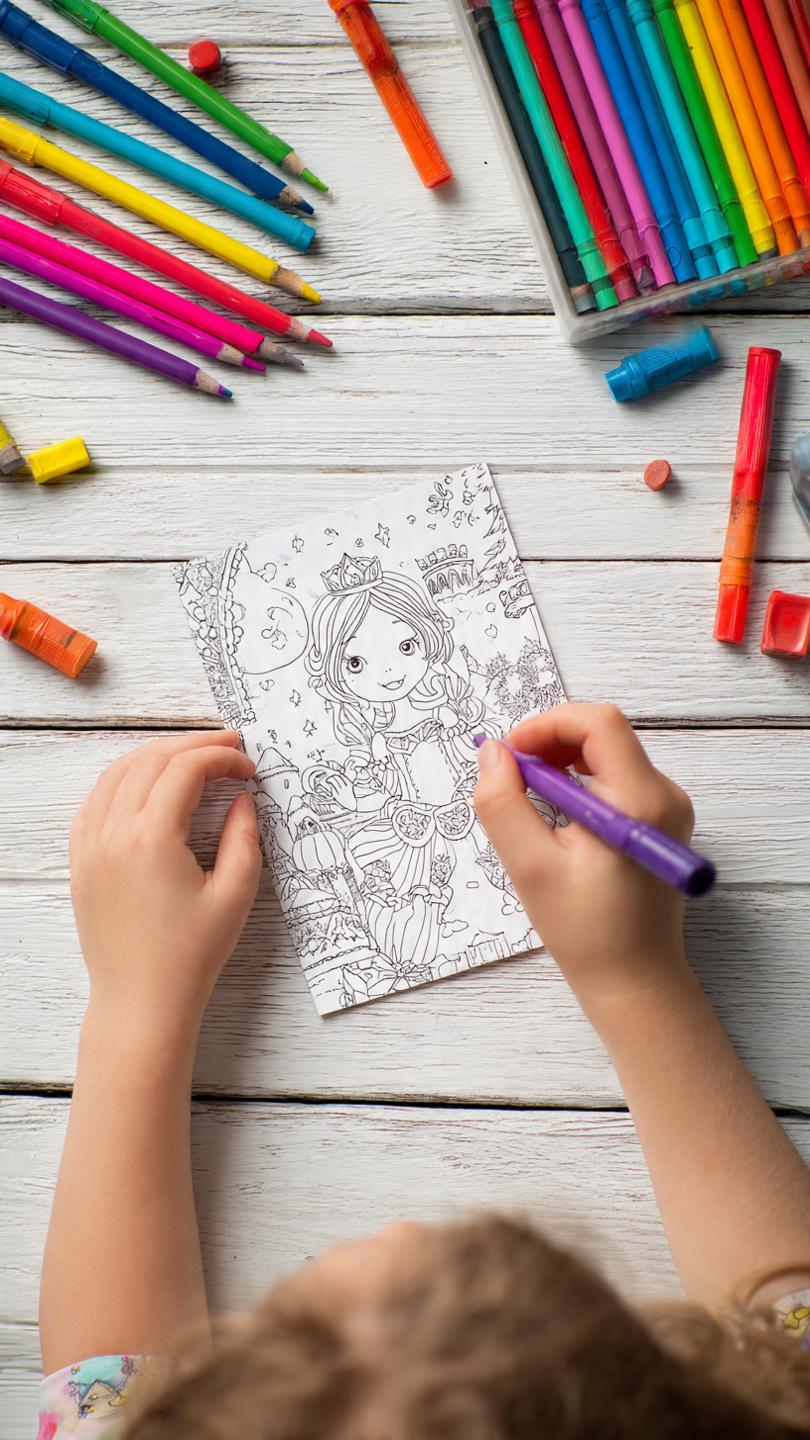 Princess Kids Color Princess Coloring Pages for Kids, 20 Printable Coloring Sheets, Cute ...