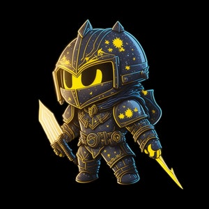 Magic Knight Clipart Bundle, Black Knight Clipart, Knight Digital Sticker, Knight PNG Bundle, Fantasy Clipart, Digital Scrapbooking Knight