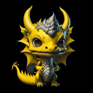 3D Dragon Clipart Bundle, Baby Dragon Clipart, Yellow Dragon PNG Bundle, 3D Dragon PNG, 3D Fantasy Clipart, Dragon Digital File Digital