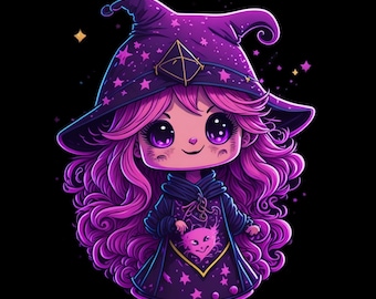 Magic Witch Clipart Bundle, Witch PNG Bundle, Witch Digital Scrapbook, Witchy Clipart, Witch Junk Journal Files, Purple Witch PNG Wiccan PNG